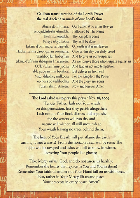 True Life in God Prayer Sheet Rome